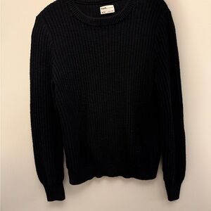Frank And Oak Classic Ribbed Black Sweater